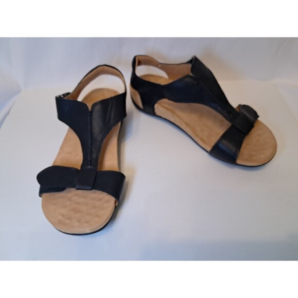 Athlefit Orthopedic Sandals Lightweight Orthotic Black Hook And Loop Size 9 - Picture 1 of 9